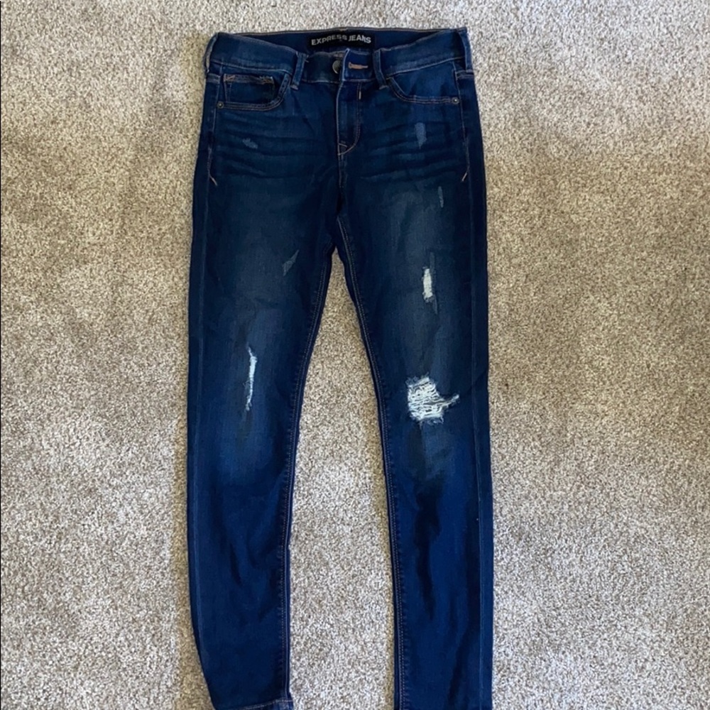 Express ripped skinny jeans